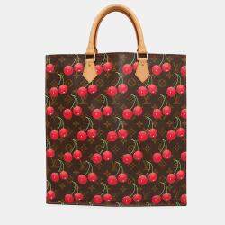 Pre Owned Louis Vuitton Sac Plat Brown Monogram Cherry Handbag