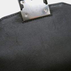 Pre Owned Louis Vuitton Lv Arc PM Gray Black Tweed Leather Handbag