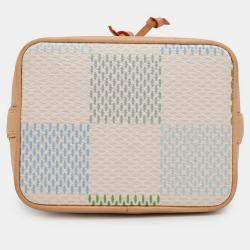 Pre Owned Louis Vuitton Nano Noe Pistachio Green Damier Licious Handbag