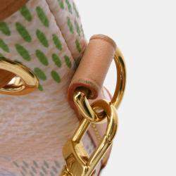 Pre Owned Louis Vuitton Nano Noe Pistachio Green Damier Licious Handbag