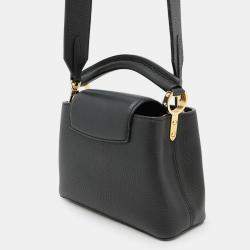 Pre Owned Louis Vuitton Capucines Mini Noir Taurillon Leather Handbag