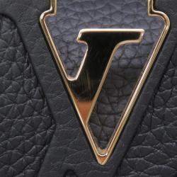 Pre Owned Louis Vuitton Capucines Mini Noir Taurillon Leather Handbag