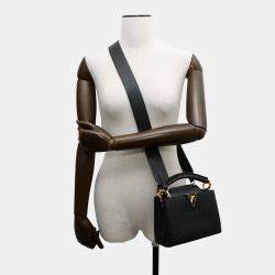 Pre Owned Louis Vuitton Capucines Mini Noir Taurillon Leather Handbag
