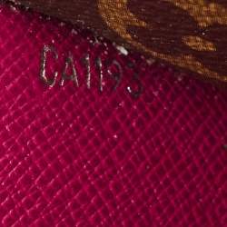 Pre Owned Louis Vuitton Fuchsia Epi Leather and Monogram Canvas Marie-Lou Long Wallet