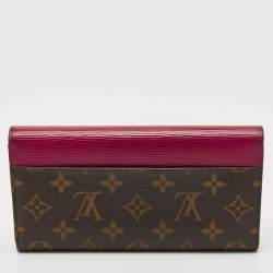 Pre Owned Louis Vuitton Fuchsia Epi Leather and Monogram Canvas Marie-Lou Long Wallet