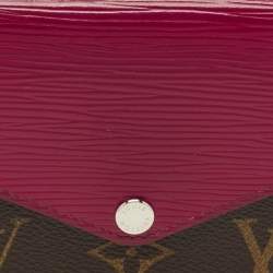 Pre Owned Louis Vuitton Fuchsia Epi Leather and Monogram Canvas Marie-Lou Long Wallet