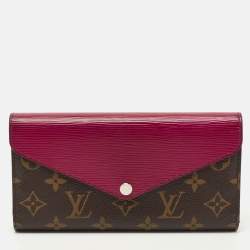 Pre Owned Louis Vuitton Fuchsia Epi Leather and Monogram Canvas Marie-Lou Long Wallet