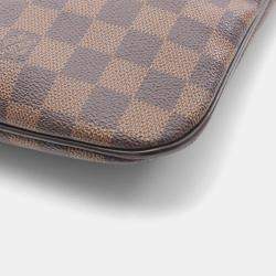 Pre Owned Louis Vuitton Clifton Shoulder Tote Bag Damier Canvas Ebene