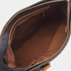 Pre Owned Louis Vuitton Cavas Piano Shoulder Tote Bag Monogram Canvas Brown