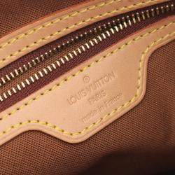 Pre Owned Louis Vuitton Cavas Piano Shoulder Tote Bag Monogram Canvas Brown