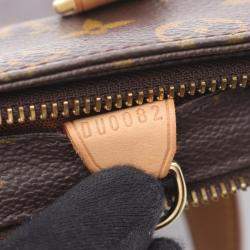 Pre Owned Louis Vuitton Cavas Piano Shoulder Tote Bag Monogram Canvas Brown