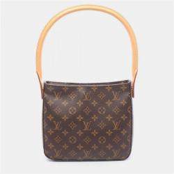 Pre Owned Louis Vuitton Looping MM One Shoulder Bag Monogram Brown