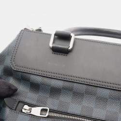 Pre Owned Louis Vuitton Greenwich Shoulder Tote Bag Damier Cobalt Canvas Leather