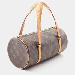 Pre Owned Louis Vuitton Papillon 26 Handbag Monogram Canvas Leather Brown