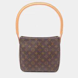 Pre Owned Louis Vuitton Looping MM One Shoulder Bag Monogram Brown