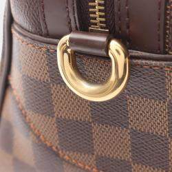 Pre Owned Louis Vuitton Duomo Handbag Damier Canvas Leather Ebene