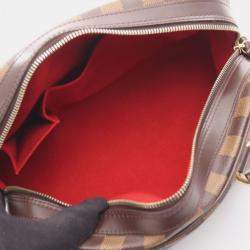 Pre Owned Louis Vuitton Duomo Handbag Damier Canvas Leather Ebene