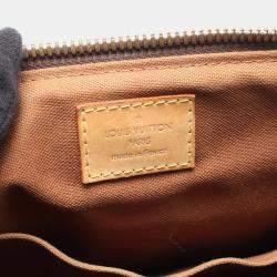 Pre Owned Louis Vuitton Palermo Pm Shoulder Handbag Monogram Canvas Leather