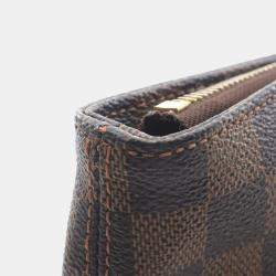 Pre Owned Louis Vuitton Cabas Mezzo Tote Bag Damier Canvas Leather Ebene