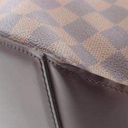 Pre Owned Louis Vuitton Cabas Mezzo Tote Bag Damier Canvas Leather Ebene