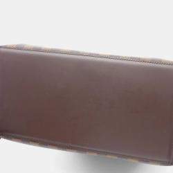 Pre Owned Louis Vuitton Cabas Mezzo Tote Bag Damier Canvas Leather Ebene