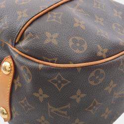 Pre Owned Louis Vuitton Galliera Pm Shoulder Bag Monogram Canvas Brown