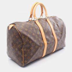 مملوكة مسبقًا حقيبة يد دافل لوي فيتون كيبول 45 سفر كانفاس مونوغرام