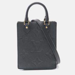 Pre Owned Louis Vuitton Petit Sac Plat 2Way Shoulder Handbag Monogram Empreinte