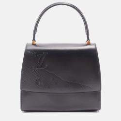 Pre Owned Louis Vuitton Athens Opera Handbag Leather Black