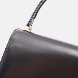 Pre Owned Louis Vuitton Athens Opera Handbag Leather Black
