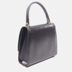Pre Owned Louis Vuitton Athens Opera Handbag Leather Black