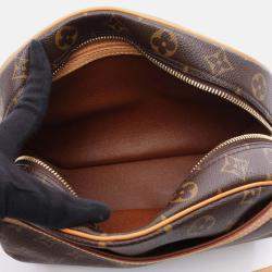 Pre Owned Louis Vuitton Blois Shoulder Bag Monogram Canvas Leather Brown