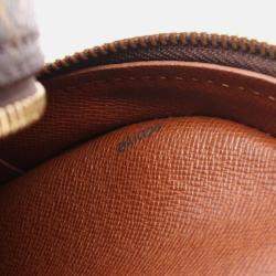 Pre Owned Louis Vuitton Blois Shoulder Bag Monogram Canvas Leather Brown
