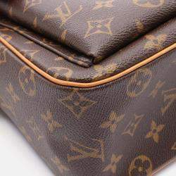 Pre Owned Louis Vuitton Viva Cite Gm Shoulder Bag Monogram Canvas Brown