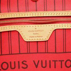 Pre Owned Louis Vuitton Neverfull Mm Tote Bag Monogram Canvas Brown Cerise