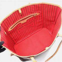 Pre Owned Louis Vuitton Neverfull Mm Tote Bag Monogram Canvas Brown Cerise