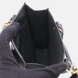 Pre Owned Louis Vuitton Petit Sac Plat Shoulder Handbag Monogram Empreinte Noir