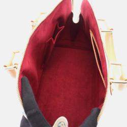 Pre Owned Louis Vuitton Alma Handbag Monogram Multicolor Canvas Leather Blanc