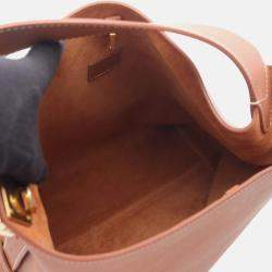 Pre Owned Louis Vuitton Low Key Hobo Mm Shoulder Bag Leather Brown Cognac