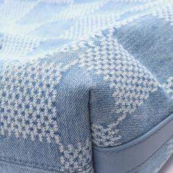 Pre Owned Louis Vuitton Vagabond Hobo Shoulder Bag Denim Leather Blue