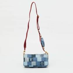 Pre Owned Louis Vuitton Blue Denim Damier Monogram Patchwork Multi-Pochette Accessories Bag