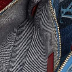 Pre Owned Louis Vuitton Blue Denim Damier Monogram Patchwork Multi-Pochette Accessories Bag