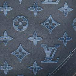 Pre Owned Louis Vuitton Navy Blue Monogram Shadow Duo Messenger