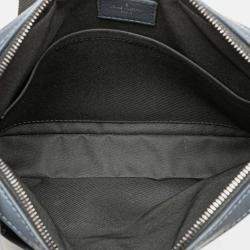 Pre Owned Louis Vuitton Navy Blue Monogram Shadow Duo Messenger