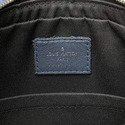 Pre Owned Louis Vuitton Navy Blue Monogram Shadow Duo Messenger