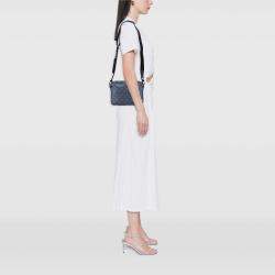 Pre Owned Louis Vuitton Navy Blue Monogram Shadow Duo Messenger