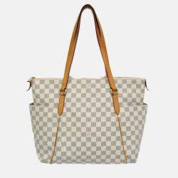 Pre Owned Louis Vuitton Damier Azur Coated Canvas Tote Bag