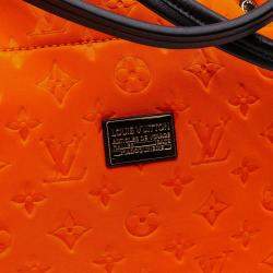 Pre Owned Louis Vuitton Black Orange Monogram Embossed Neoprene Scuba MM