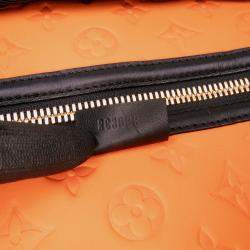 Pre Owned Louis Vuitton Black Orange Monogram Embossed Neoprene Scuba MM