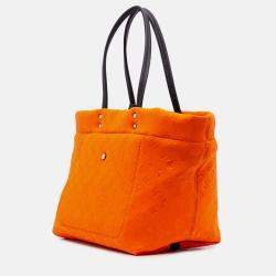 Pre Owned Louis Vuitton Black Orange Monogram Embossed Neoprene Scuba MM